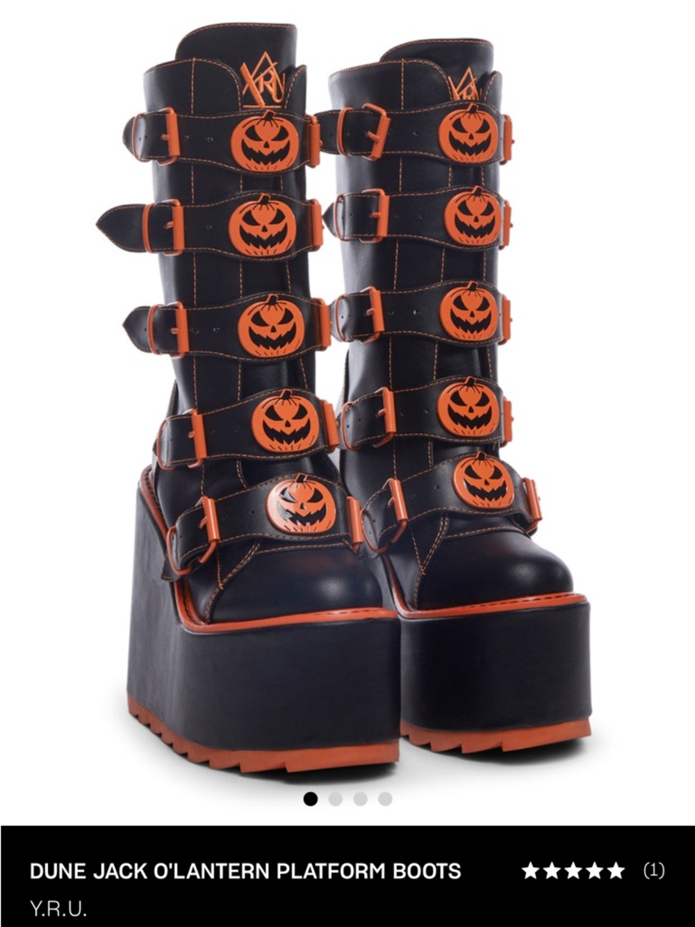 YRU Dune Jack oโlantern platform boots 6 NIB - Picture 7 of 7